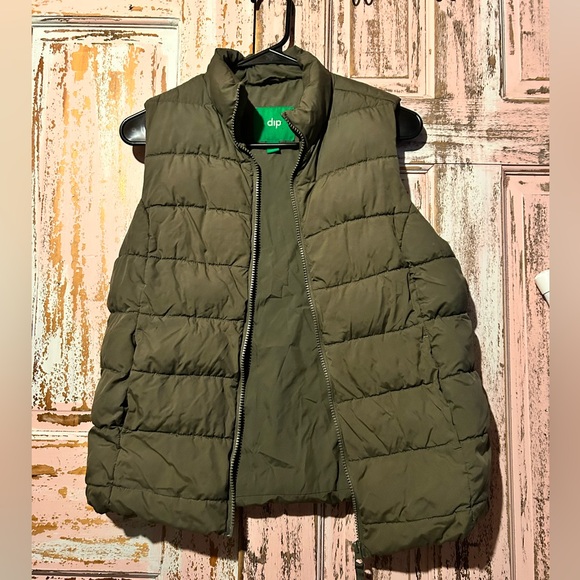 dip Olive Green Puffer Vest - Picture 2 of 4